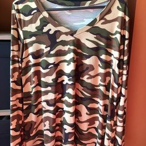 Camo tunic top